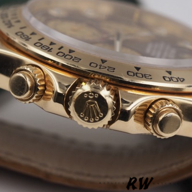 Rolex Daytona 116518 Yellow Gold Dark MOP Diamonds Dial 40mm Mens Replica Watch - Image 5
