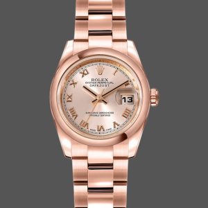 Rolex Datejust 179165 Everose Gold Pink Roman Dial 26MM Lady Replica Watch