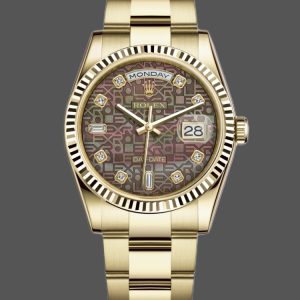 Rolex Day-Date 118238 Black MOP Diamond Dial 36mm Unisex Replica Watch