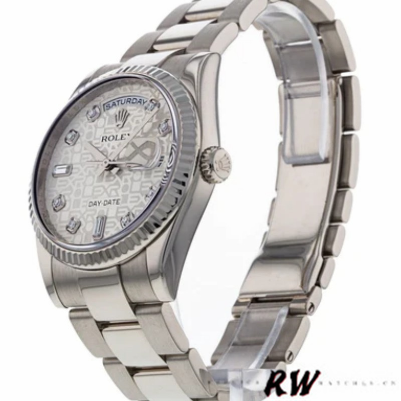 Rolex Day-Date 118239 Jubilee Silver Dial 36mm Unisex Replica Watch - Image 3