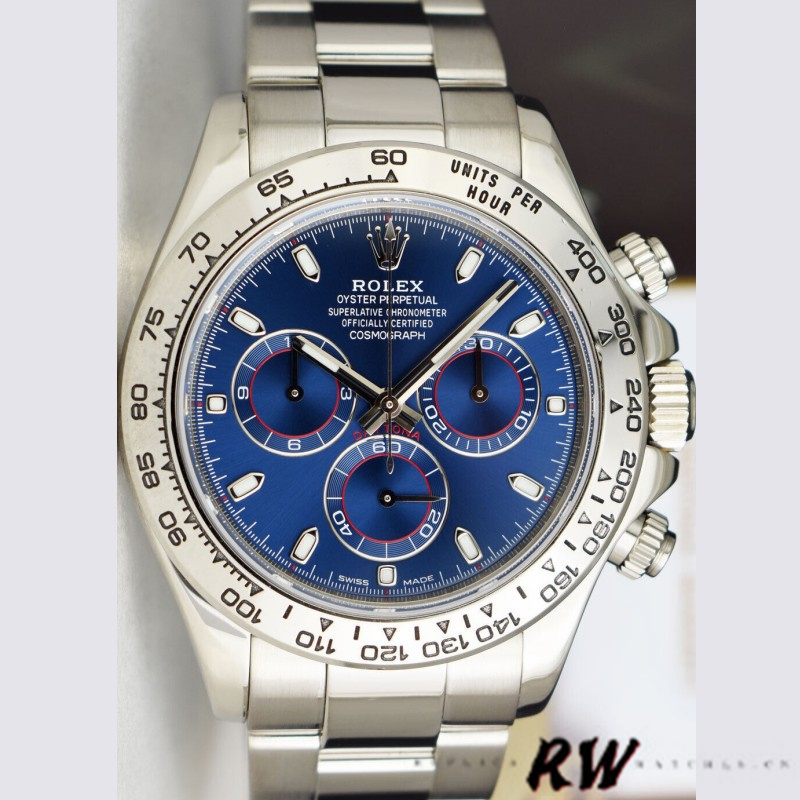 Rolex Cosmograph Daytona 116509 Blue Index Dial 40MM Mens Replica Watch - Image 12