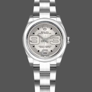 Rolex Oyster Perpetual 176200 Silver Arabic Dial Oyster Bracelet 26mm Lady Replica Watch