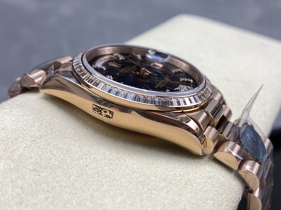 Rolex Day-Date 128345RBR Eisenkiesel dial Everose Gold 36MM Unisex Replica Watch - Image 7