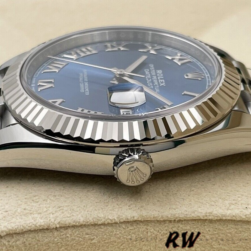 Rolex Datejust 126334 0025 Fluted Bezel Blue Roman Numeral Dial 41MM Mens Replica Watch - Image 15