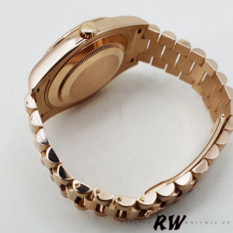 Rolex Day-Date 218235 Concentric Circle Champagne Dial Rose Gold 41MM Mens Replica Watch - Image 6