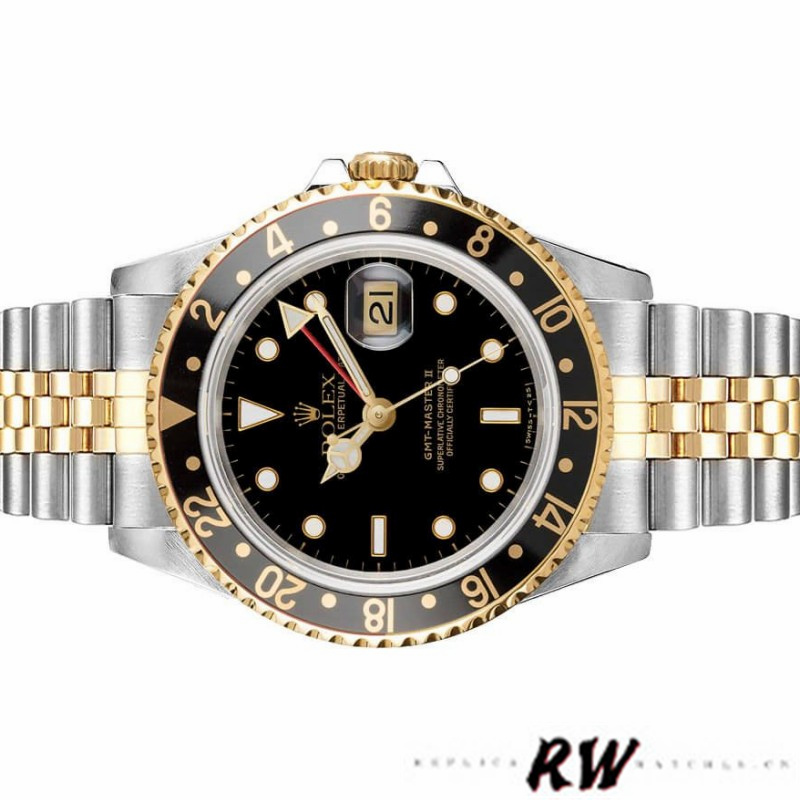 Rolex GMT-Master II 16713LN Oystersteel Yellow Gold Black Dial 40MM Mens Replica Watch - Image 4