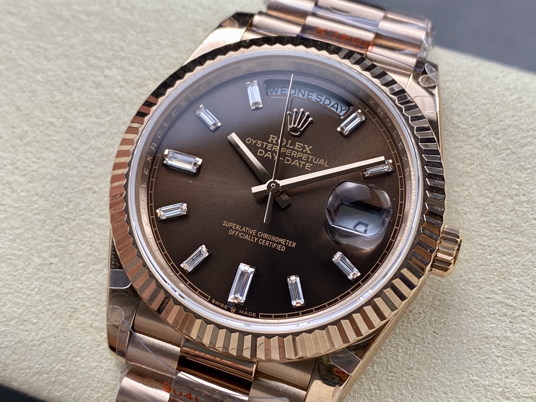 Rolex Day Date 40 18kt Everose Gold Rolex President Chocolate Dial m228235 0003 - Image 5