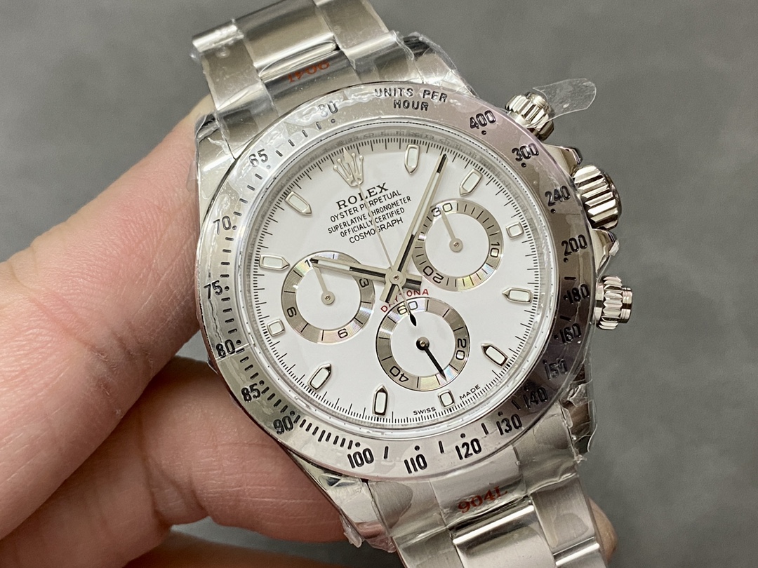 Rolex Daytona 116520 Stainless Steel Case White Dial 40MM Mens Replica Watch - Image 4