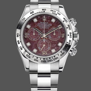 Rolex Cosmograph Daytona 40MM White Gold Rare Rubellite Dial 116509 Men's Watch