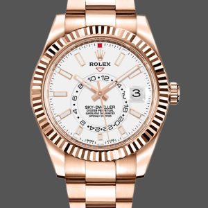 Rolex Sky-Dweller 326935 Rose Gold White Dial 42mm Mens Replica Watch