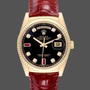 Rolex Day Date 118138 0020 Yellow Gold Diamond Ruby 36 mm