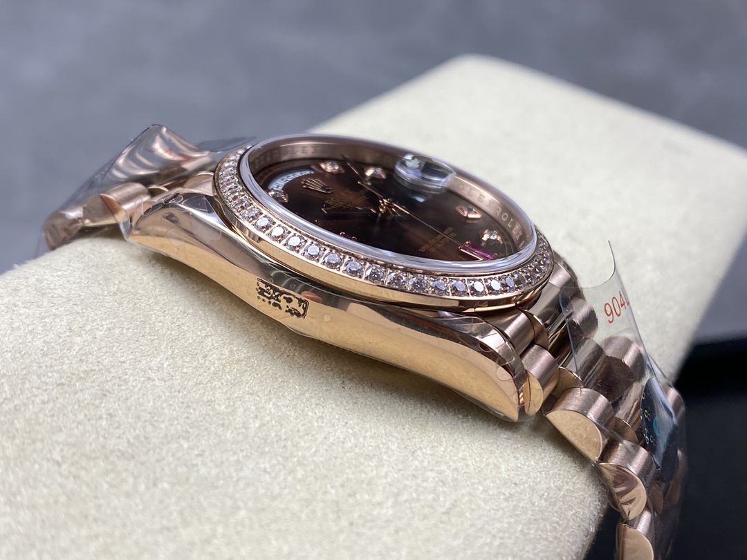 Rolex Day-Date 118235 Rose Gold Chocolate Brown Dial 36mm Unisex Replica Watch - Image 6