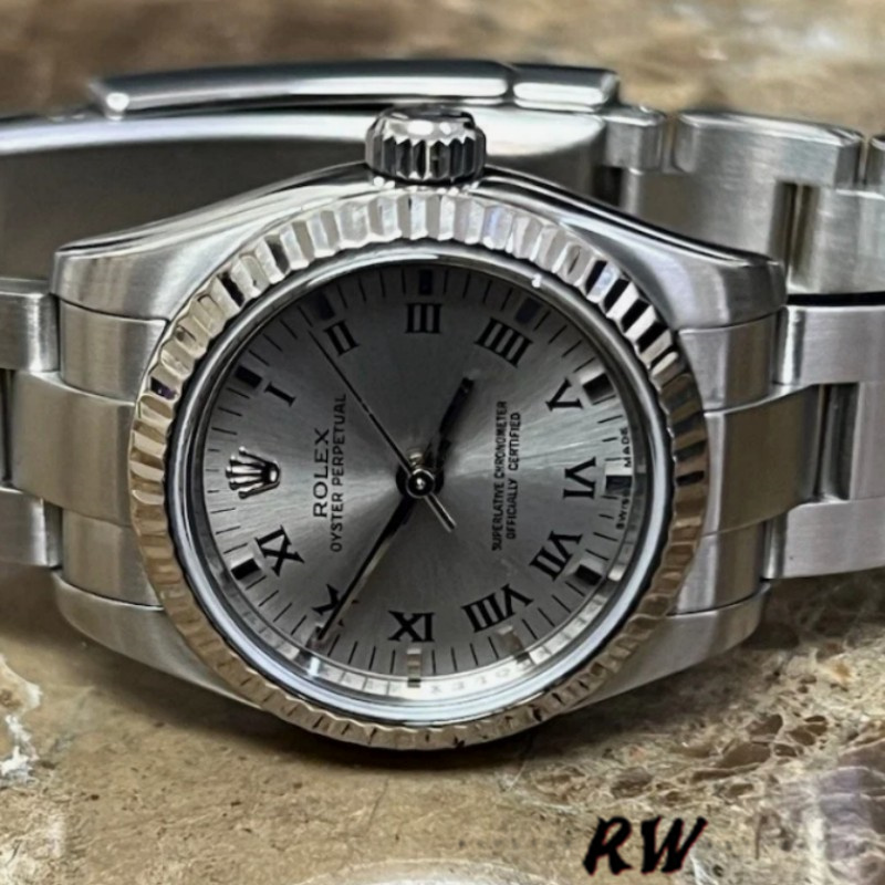 Rolex Oyster Perpetual 176234 Silver Roman Diamond Dial 26MM Lady Replica Watch - Image 5