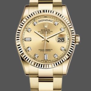 Rolex Day-Date 118238 Champagne Diamond Dial 36mm Unisex Replica Watch