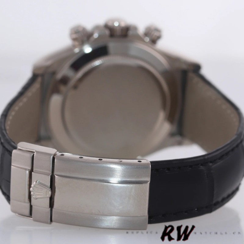 Rolex Daytona 116519 Black Racing Dial Leather strap 40mm Mens Replica Watch - Image 6
