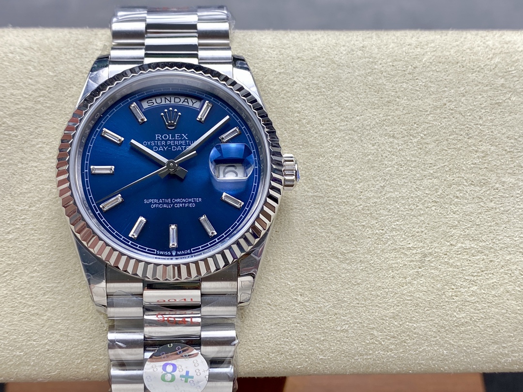 Rolex Day Date White Gold 36 Blue Diamond Dial m128239 0069 - Image 3