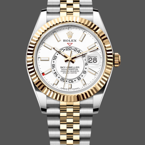Rolex Sky Dweller 42 White Dial Yellow Gold Stainless Steel Jubilee 336933 0006