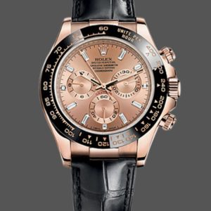 Rolex Cosmograph Daytona 116515LN Leather strap Pink Dial 40mm Mens Replica Watch