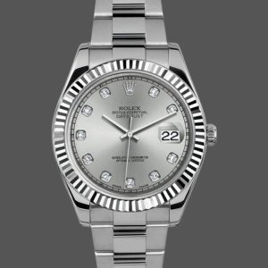 Rolex Datejust II 116334 Silver Diamond Dial 41mm Mens Replica Watch