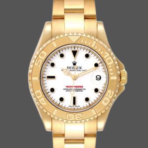 Rolex Yacht-Master 168628 White Dial Yellow Gold 35MM Unisex Replica Watch