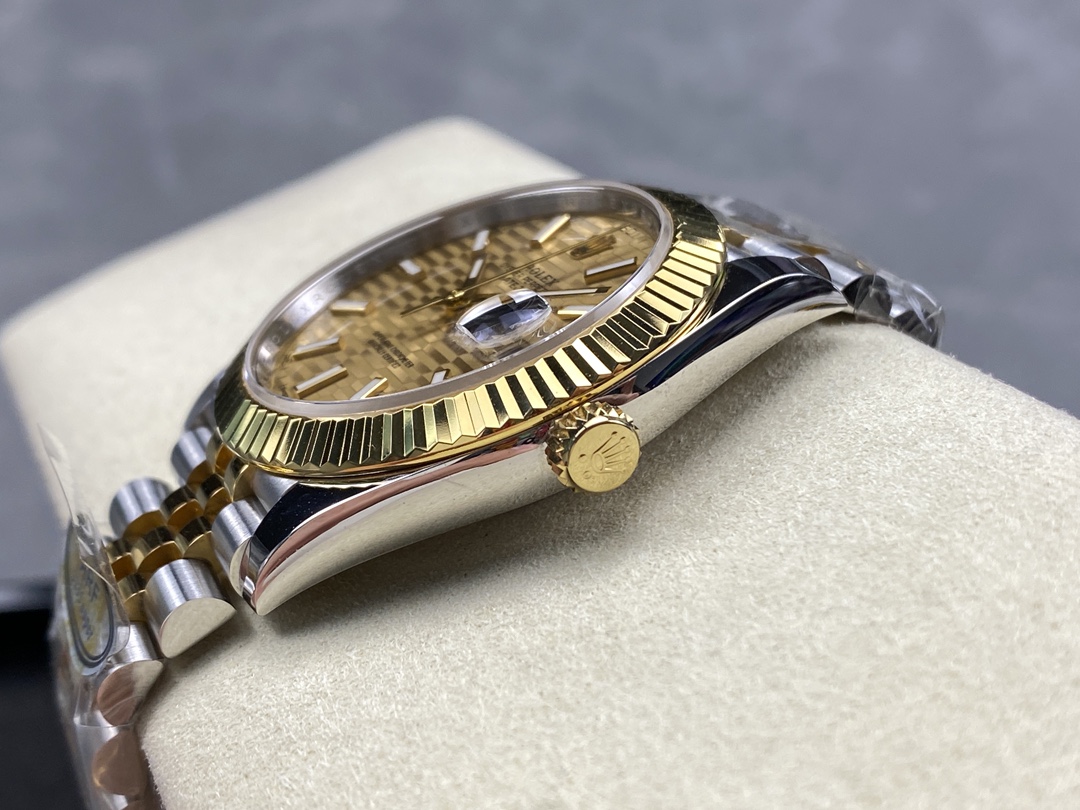 Rolex Datejust 126233 Champagne Motif dial Fluted Bezel 36MM Unisex Replica Watch - Image 8