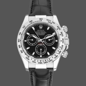 Rolex Daytona 116519 Black Leather strap Black Dial 40mm Mens Replica Watch
