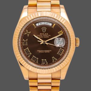 Rolex Day-Date 218235 Chocolate Brown Dial Rose Gold 41MM Mens Replica Watch