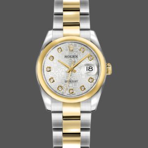 Rolex Datejust 179163 Silver Jubilee Dial Domed Dezel 26MM Lady Replica Watch