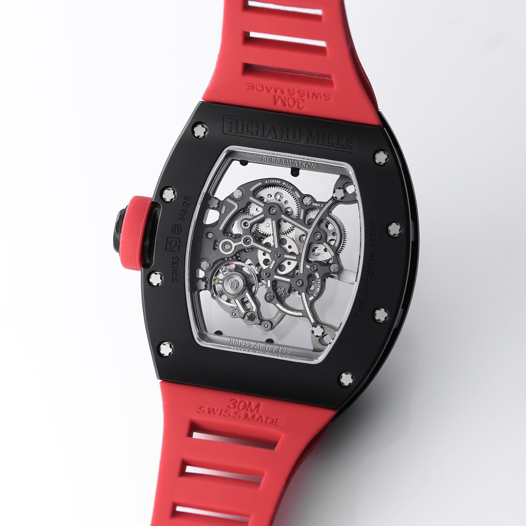 Richard Miller RM 055 RMUL2 NTPT Carbon Fiber Red Rubber Strap - Image 8