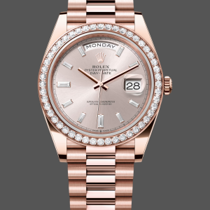 Rolex Day-Date 228345RBR 0007 Sundust Diamond Dial Diamond Bezel 40mm Mens Replica Watch