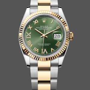 Rolex Datejust 126233 Olive Green Dial Yellow Gold and Oystersteel 36MM Unisex Replica Watch