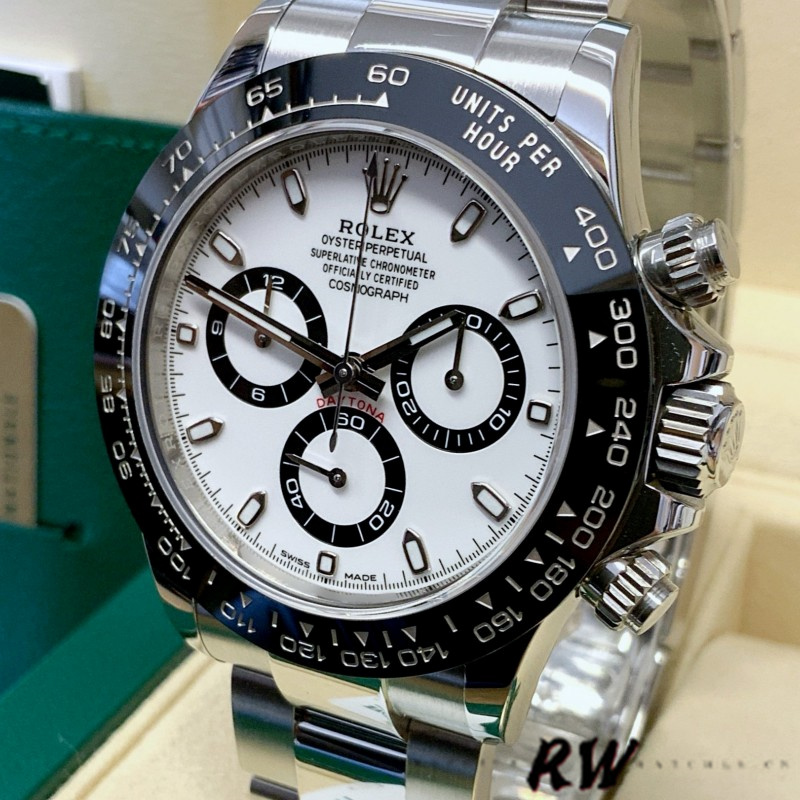 Rolex Cosmograph Daytona 116500LN Stainless Steel White Dial 40mm Mens Replica Watch - Image 4
