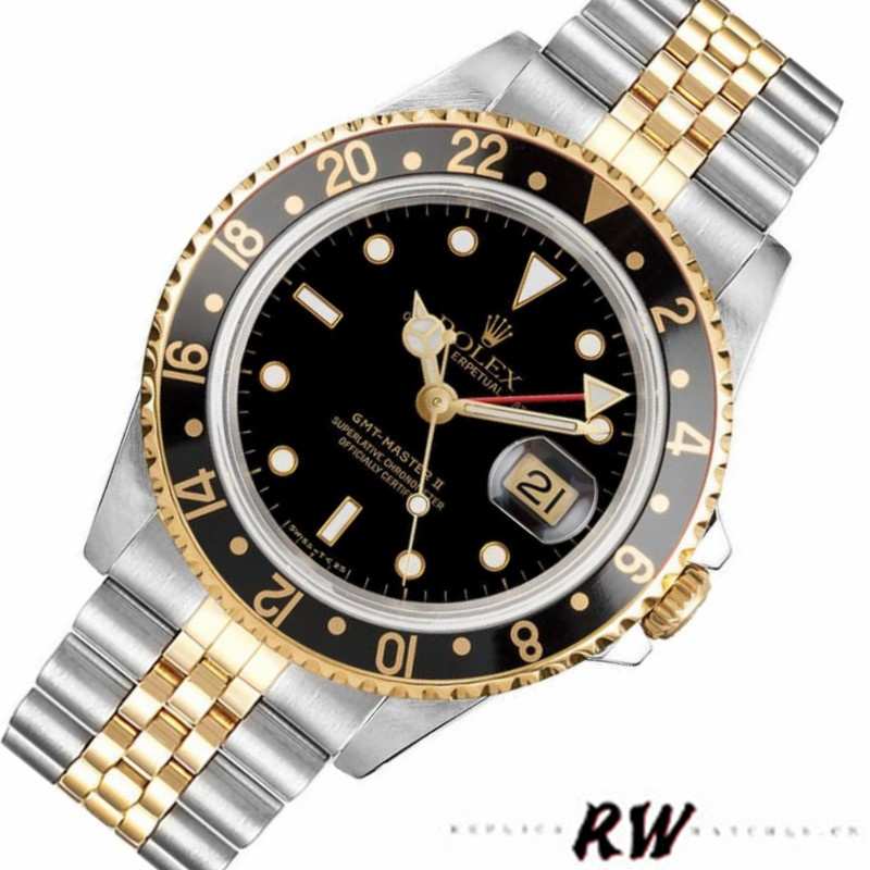 Rolex GMT-Master II 16713LN Oystersteel Yellow Gold Black Dial 40MM Mens Replica Watch - Image 2