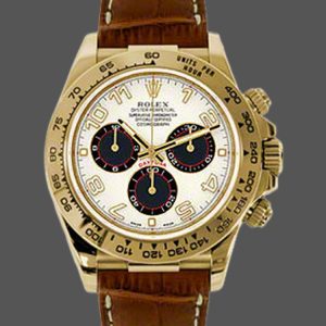 Rolex Daytona 116518 Ivory Dial Brown Leather Strap 40mm Mens Replica Watch