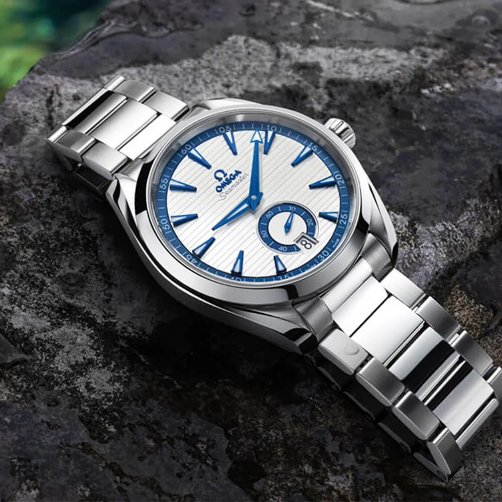 OMEGA Seamaster Aqua Terra Small Seconds 41mm Silver/Blue Dial Bracelet Watch - Image 3