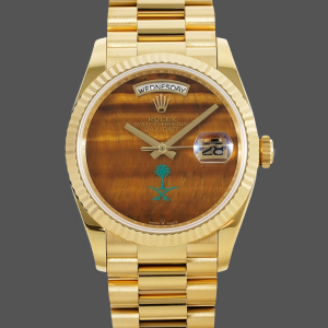Rolex Day Date Sapphire Mirror Watch with 36mm Diameter Tiger's Eye Dial President