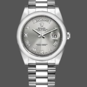 Rolex Day-Date 118206 Rhodium Grey Dial Roman Numerals 36mm Unisex Replica Watch