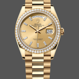 Rolex Day-Date 128348RBR Champagne Index Dial Yellow Gold 36MM Unisex Replica Watch