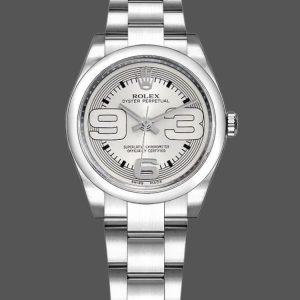 Rolex Oyster Perpetual 177200 Silver Maxi Arabic Dial 31mm Lady Replica Watch