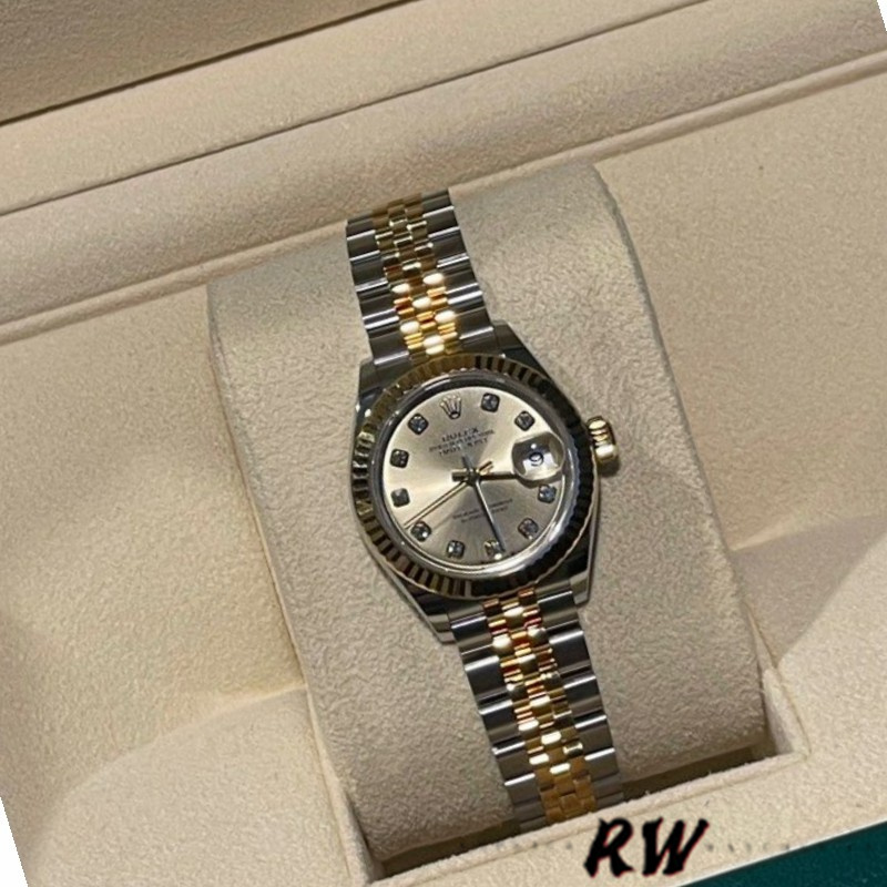 Rolex Datejust 279173 Champagne Diamond Dial Fluted Bezel 28mm Lady Replica Watch - Image 3