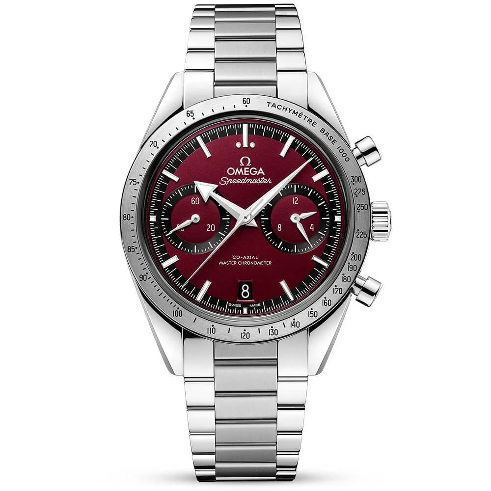 OMEGA Speedmaster '57 40.5mm Burgundy Dial Chronograph Bracelet Watch