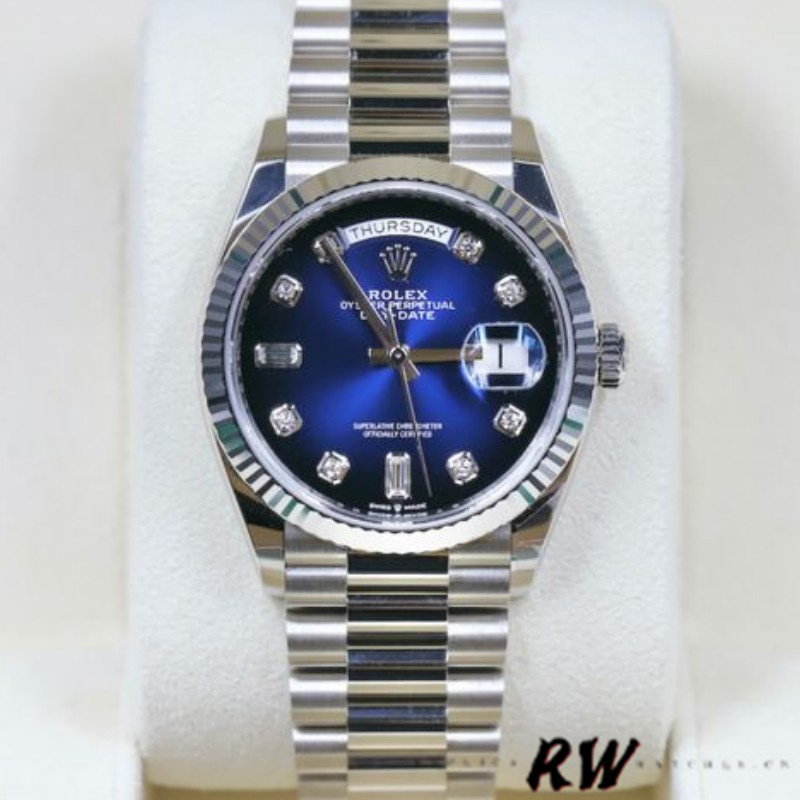 Rolex Day-Date 128239 Blue Ombre Diamond Dial 36MM Unisex Replica Watch - Image 12