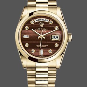 Rolex Day-Date 118208 Bulls Eye Diamonds Dial 36mm Unisex Replica Watch