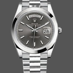 Rolex Day-Date 228206 Dark Rhodium Grey Dial Platinum 40MM Mens Replica Watch