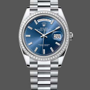 Rolex Day Date 36mm Bright Blue Diamond-Set Dial Diamond-Set Bezel m128396tbr 0024