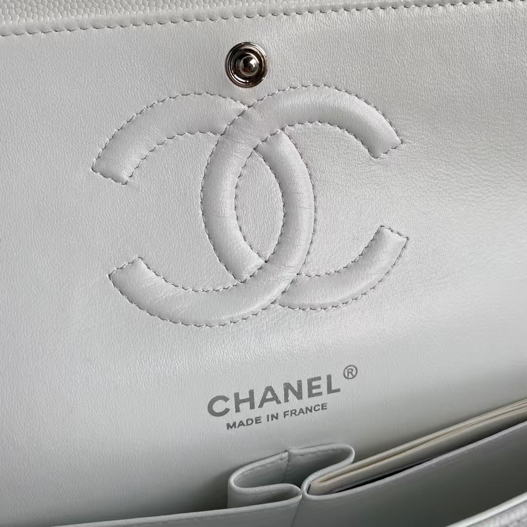 Chanel Classic 11.12 Handbag Silver Hardware - Image 3