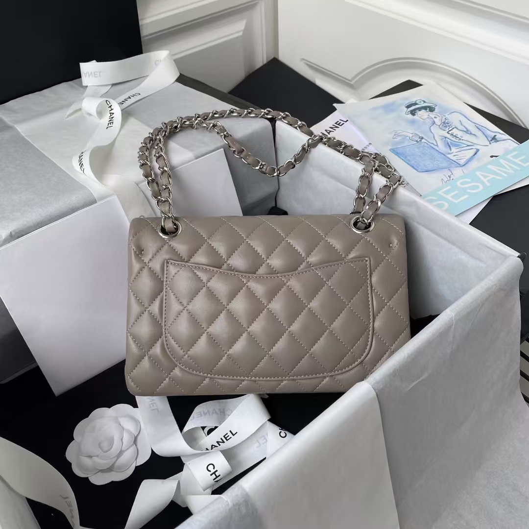 Chanel Small Classic Handbag Silver Hardware - Image 3