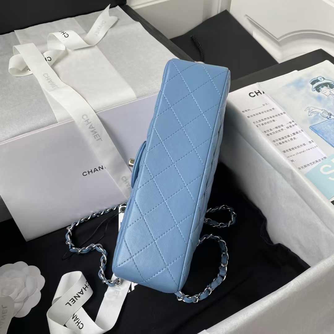 Chanel Small Classic Handbag Silver Hardware - Image 2