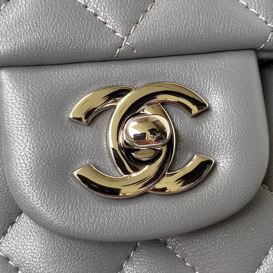 Chanel Small Classic Handbag Silver Hardware - Image 2