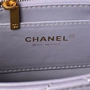 Chanel AS5011 Flap bag Shiny Lambskin Imitation Pearls & Gold-Tone Metal Light Purple
